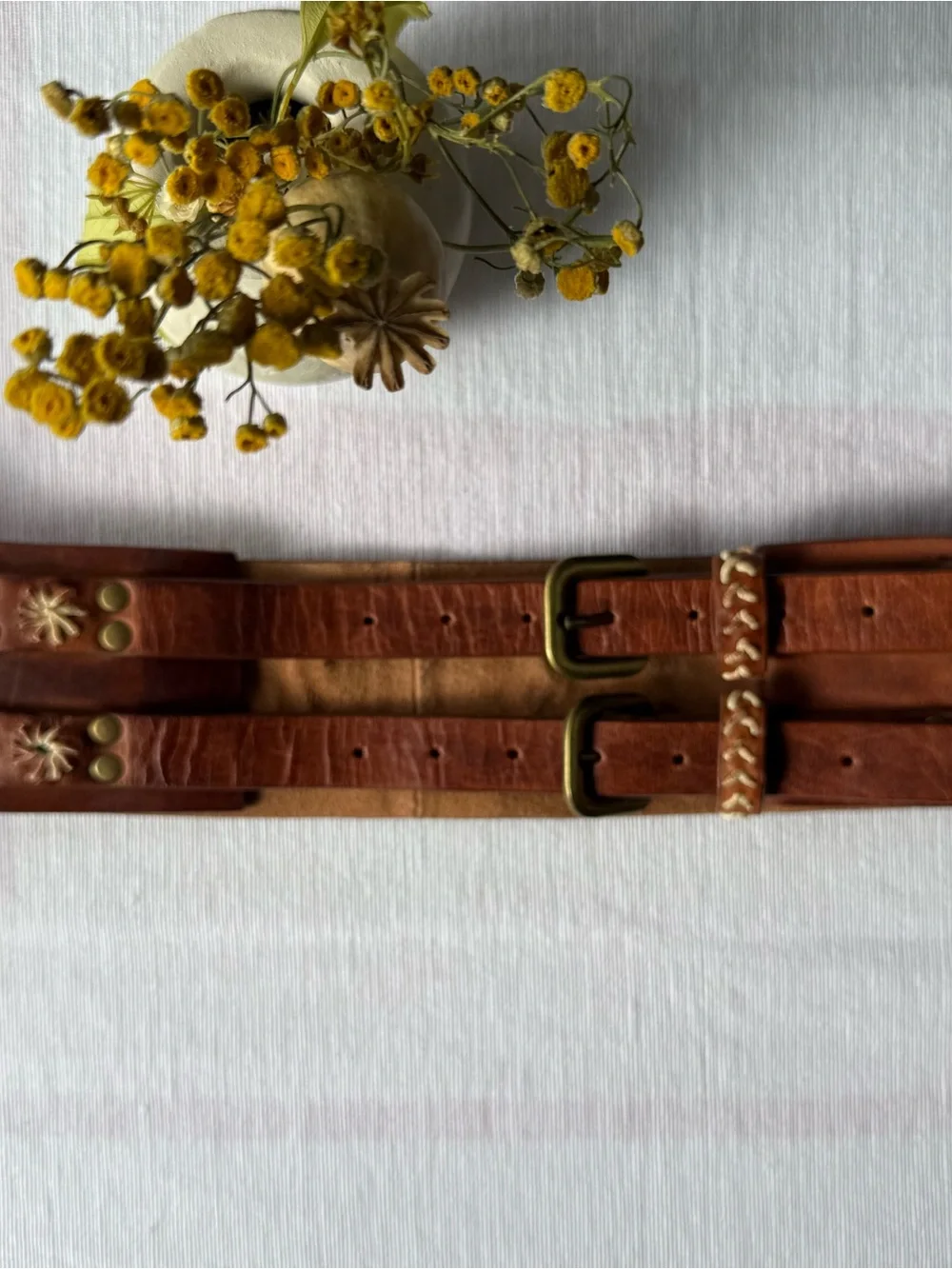 Free People Leather Corset Belt with Double Buckle S/M - Picture 4 of 6